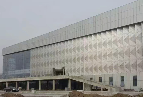 靖江体育中心—拉索幕墙及穿孔铝板幕墙