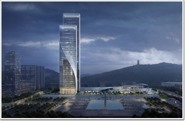 重庆高科集团办公楼,“大扭拧”玻璃幕墙展现“极光”之美