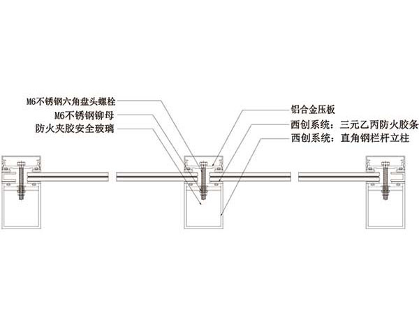 装配式防火玻璃栏杆系统
