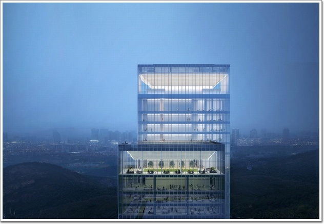 重庆高科集团办公楼,“大扭拧”玻璃幕墙展现“极光”之美(图5)