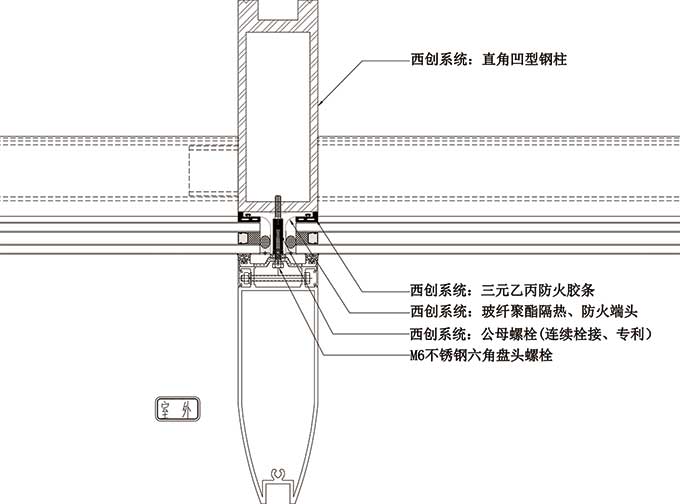 直角凹型精制钢钢幕墙系统(图1)