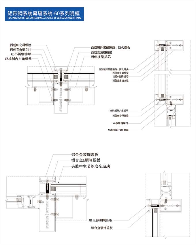 矩形精制钢系统幕墙系统-60系列明框(图1)