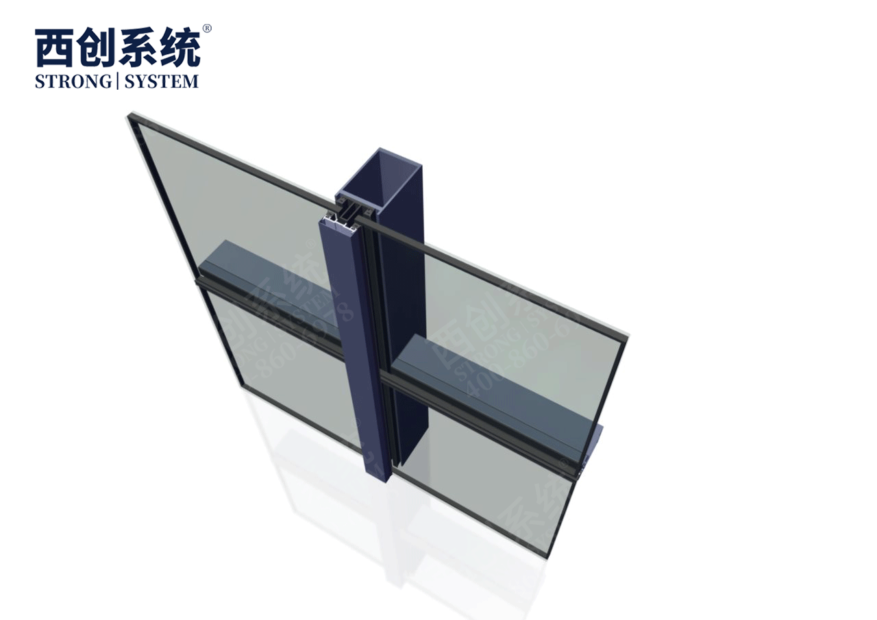 140mm×90mm×4mm×8mm江苏苏州项目对称等壁厚凹型直角钢玻璃幕墙系统——西创系统(图9)