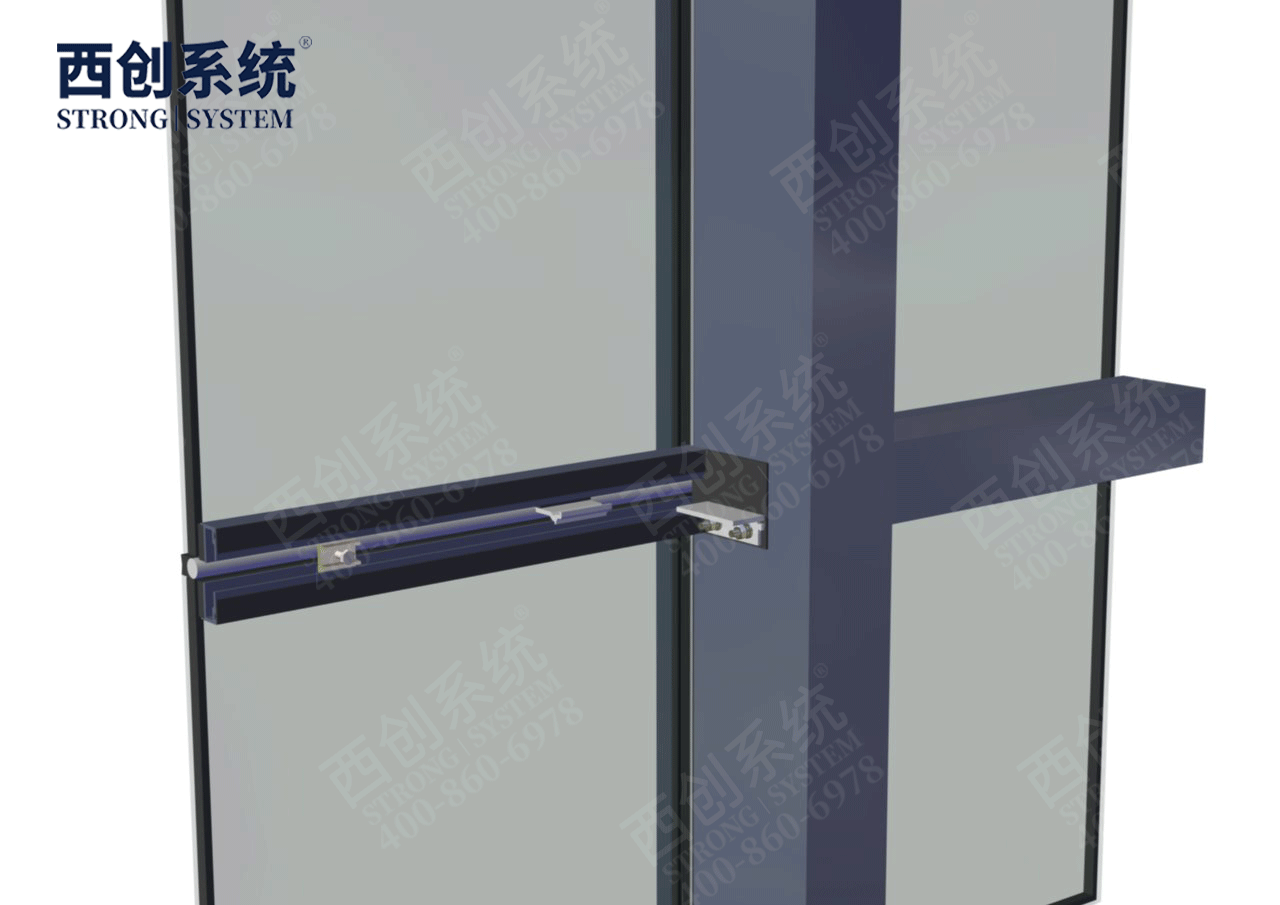 140mm×90mm×4mm×8mm江苏苏州项目对称等壁厚凹型直角钢玻璃幕墙系统——西创系统(图13)