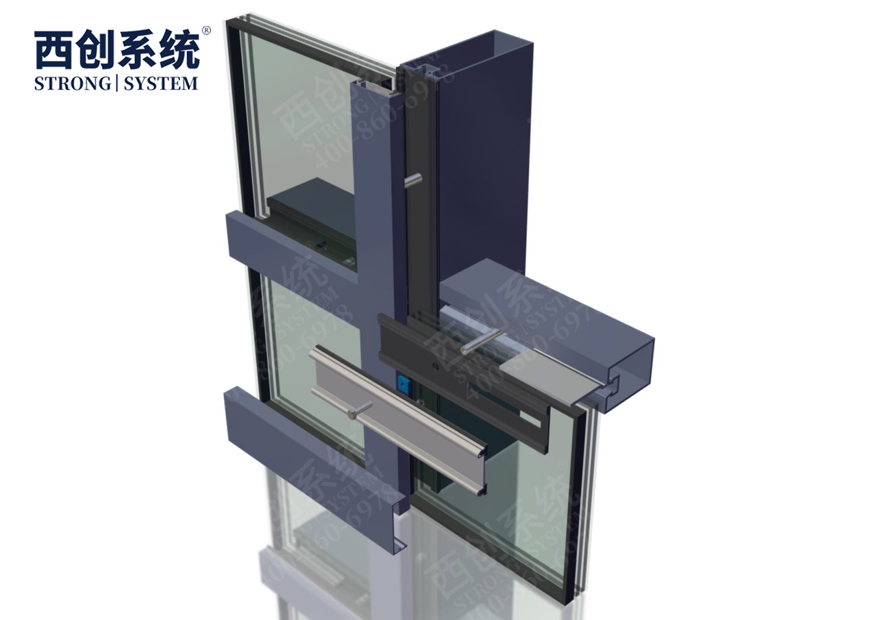 湖北荆州文化中心150mm×60mm×3mm冷弯精制钢乙级防火幕墙——西创系统(图14)
