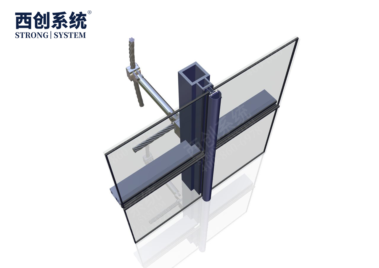 山东·青岛上合综合楼项目凸型精制钢索杆自平衡玻璃幕墙系统——西创系统(图14)