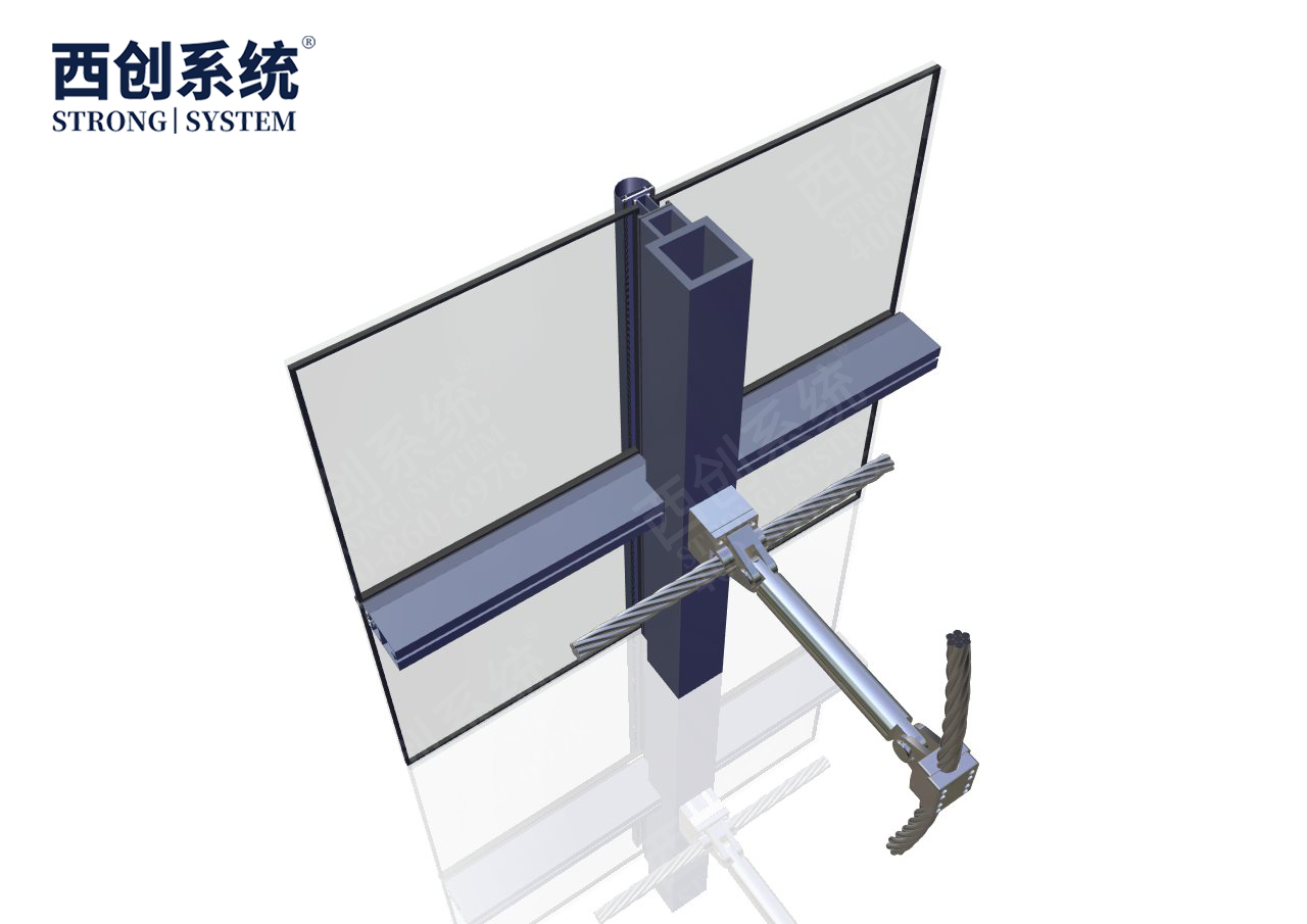 山东·青岛上合综合楼项目凸型精制钢索杆自平衡玻璃幕墙系统——西创系统(图12)