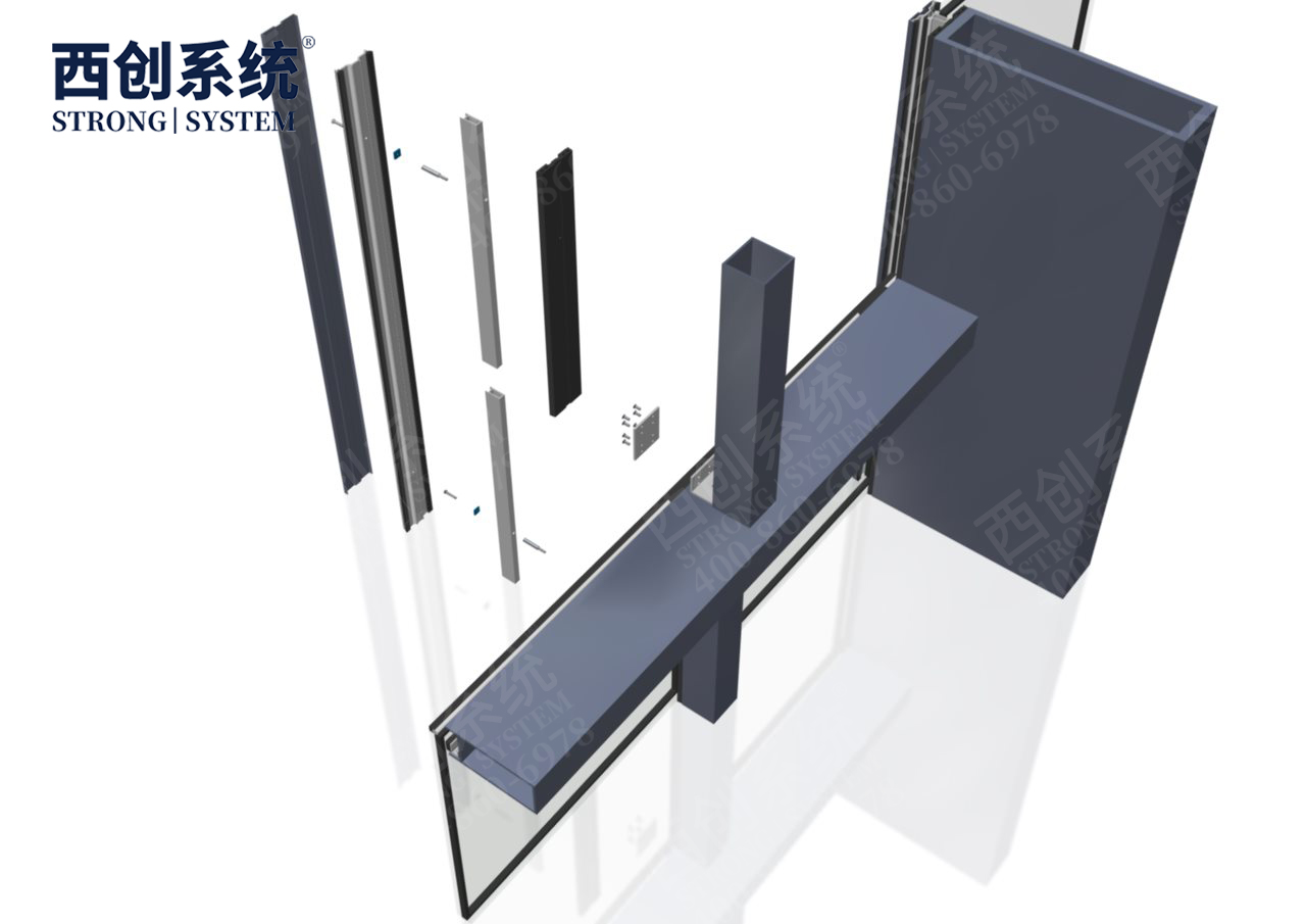 上海旧楼改造项目高层横向大跨度矩形凹型精制钢玻璃幕墙——西创系统(图16)