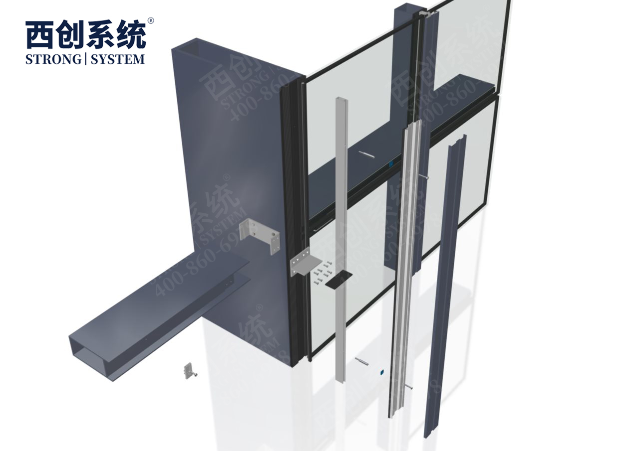 上海旧楼改造项目高层横向大跨度矩形凹型精制钢玻璃幕墙——西创系统(图17)