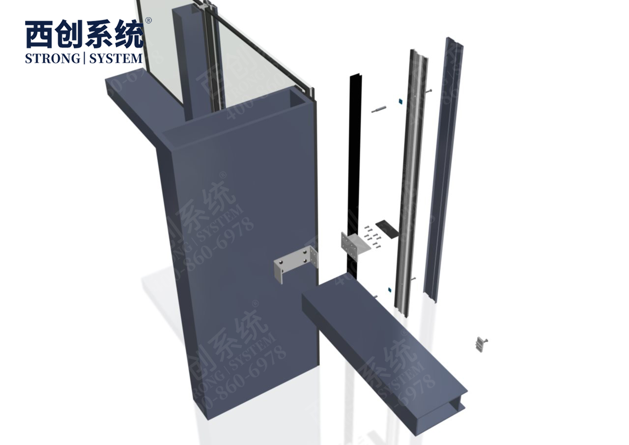 上海旧楼改造项目高层横向大跨度矩形凹型精制钢玻璃幕墙——西创系统(图18)